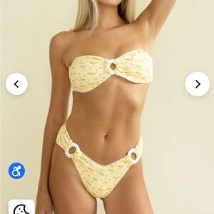Yellow Martini Bandeau Bikini